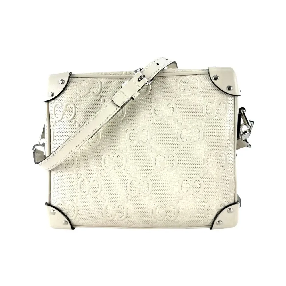 Gucci Ivory GG Embossed Shoulder Bag - Picture 1 of 9